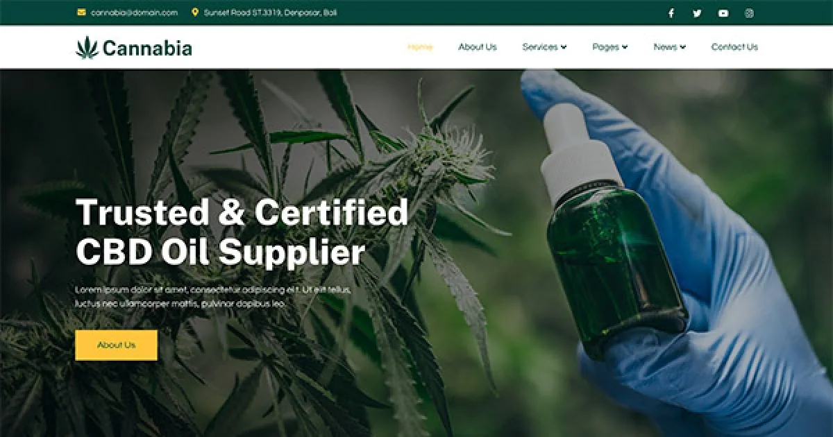 Cannabia – Medical Marijuana & CBD Oil Elementor Template Kit