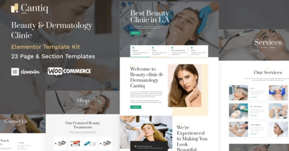 Cantiq – Beauty Clinic & Dermatologist Elementor Pro Template Kit