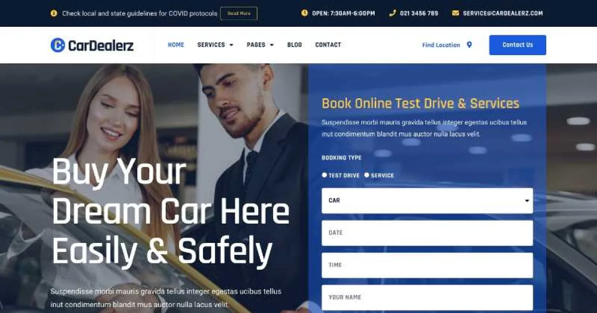 CarDealerz – Auto Dealer & Auto Shop Website Elementor Template Kit