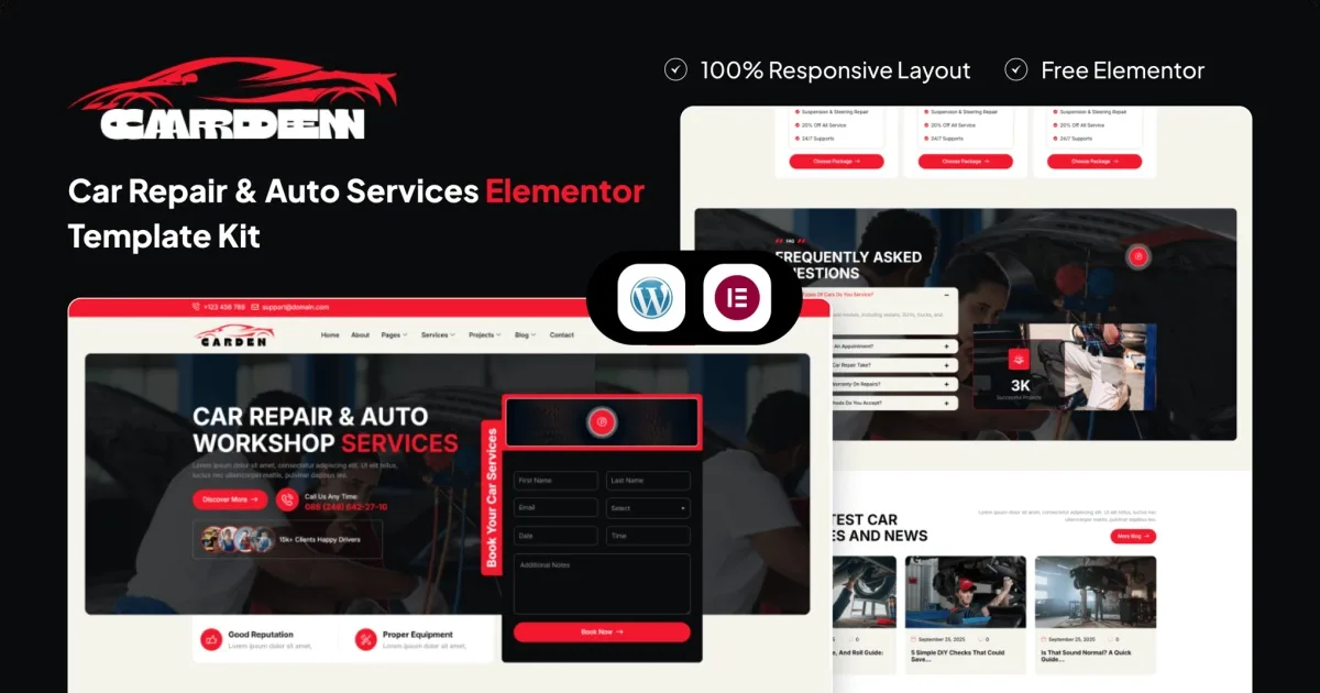 Carden – Car Repair & Auto Services Elementor Template Kit