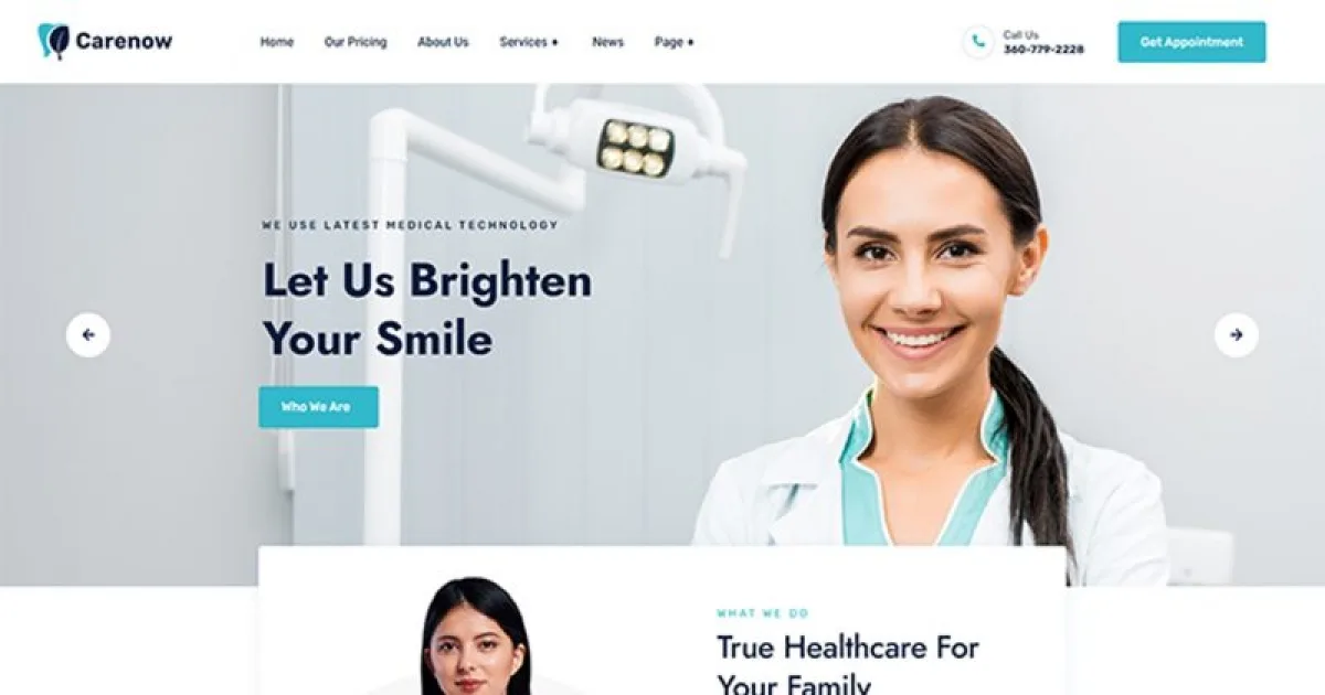 Carenow – Medical & Dentist Elementor Template Kit