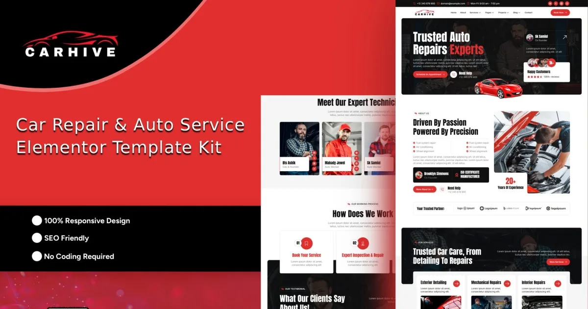 CarHive – Car Repair & Auto Service Elementor Template Kit