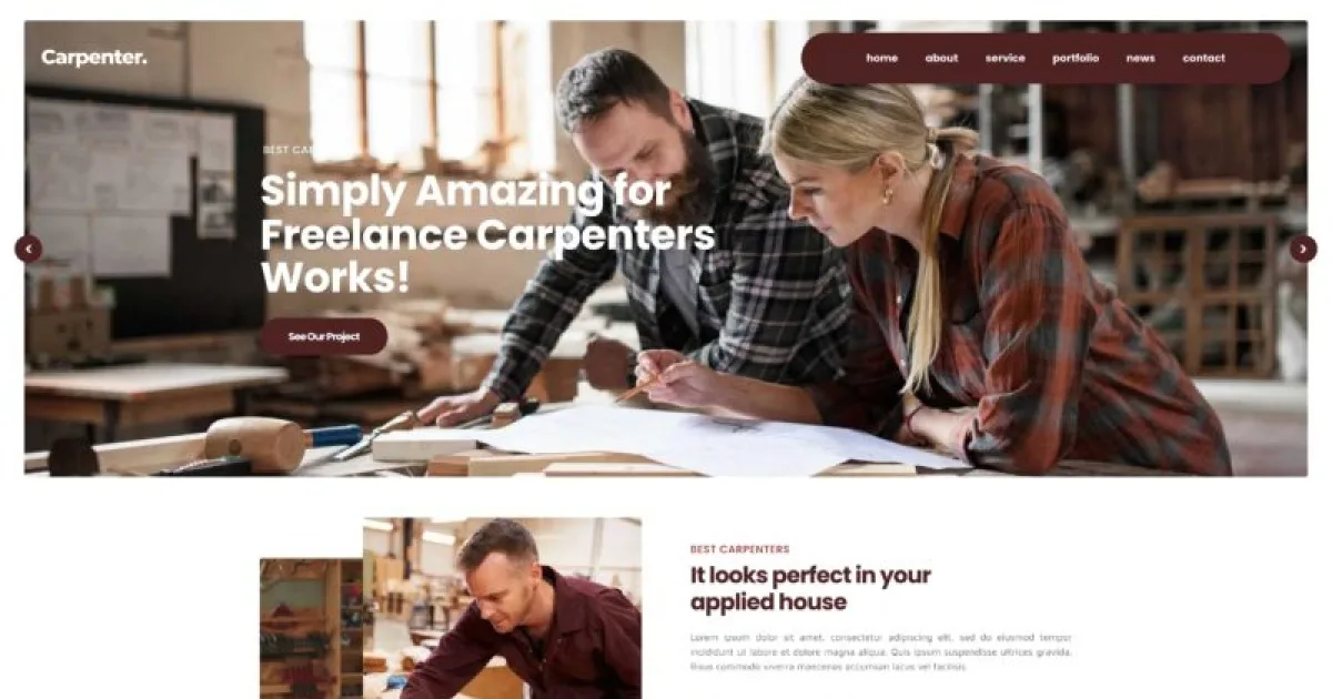 Carpenter – Business Elementor Pro Template Kit