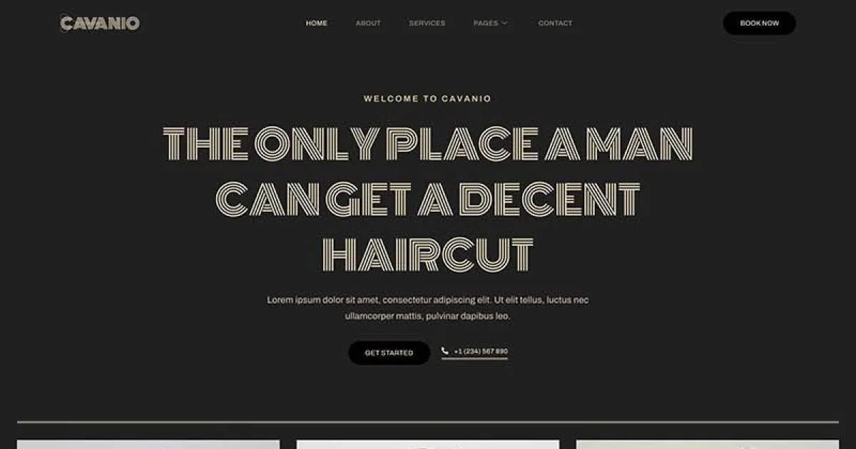 Cavanio – Barbershop & Hair Studio Elementor Template Kit