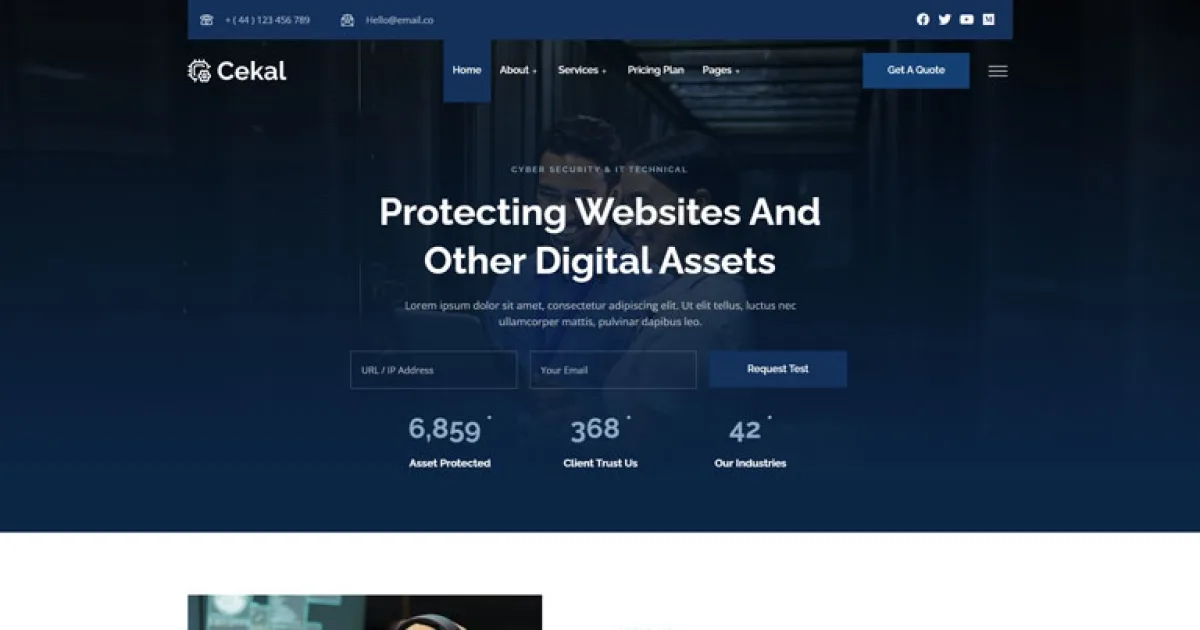 Cekal – Cyber Security & IT Service Elementor Template Kit
