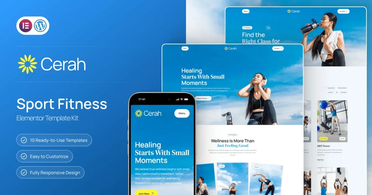 Cerah – Sport & Fitness Elementor Template Kit
