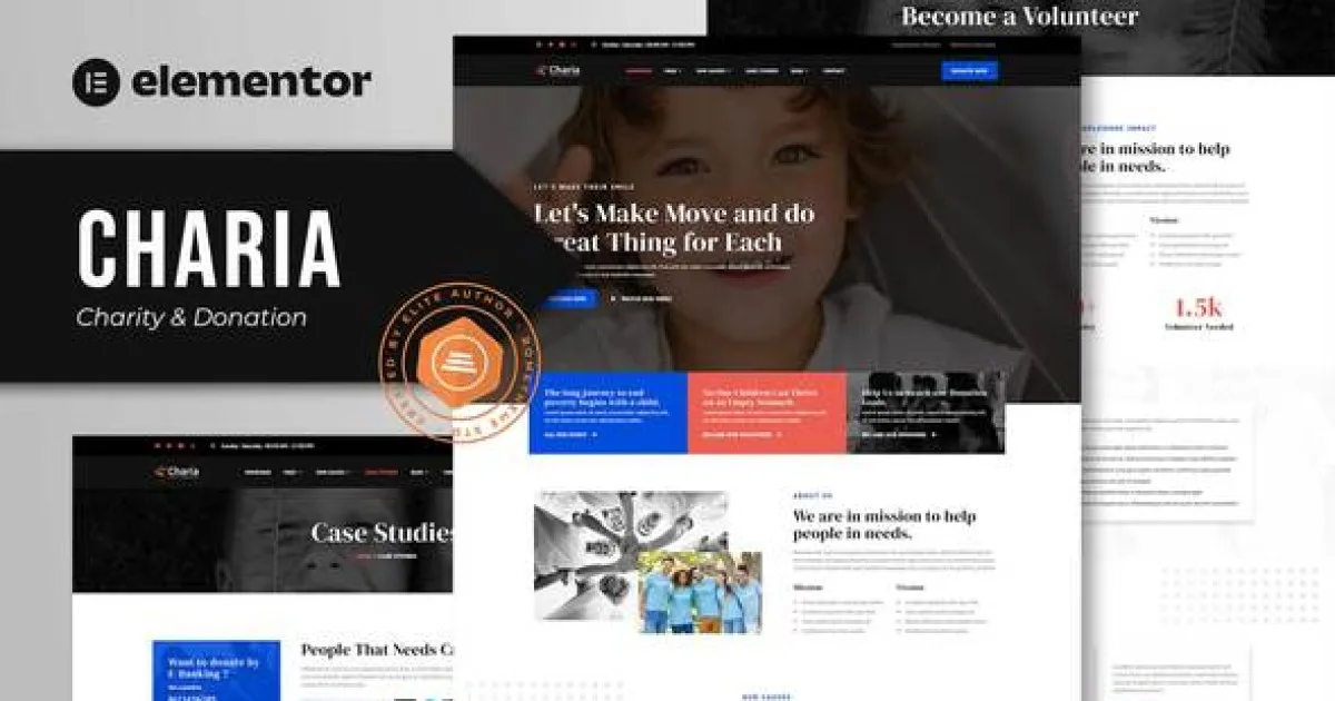 Charia – Charity & Donation Elementor Template Kit