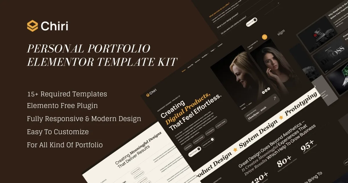 Chiri – Personal Portfolio Elementor Template Kit