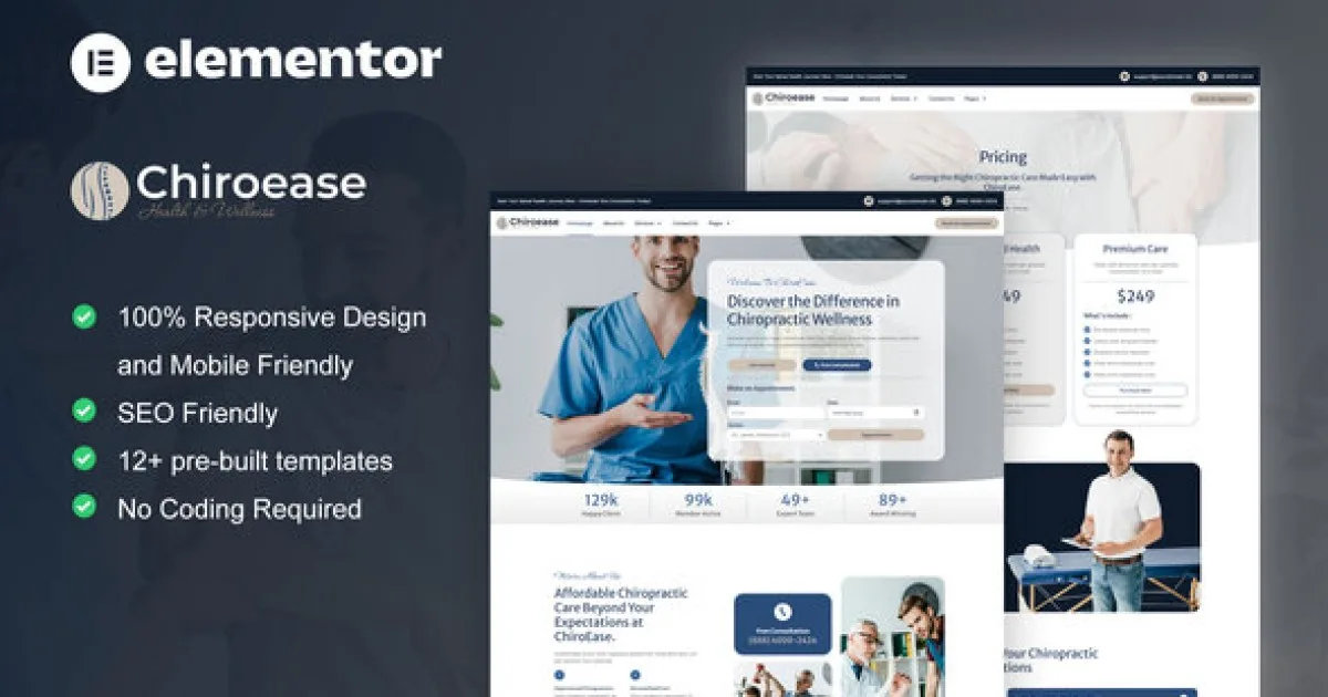 Chiroease – Template kit for Chiropractor