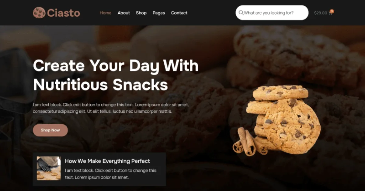 Ciasto – Cookies Store WooCommerce Elementor Pro Template Kit