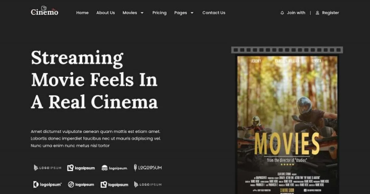 Cinemo – Video Streaming Website Elementor Template Kit