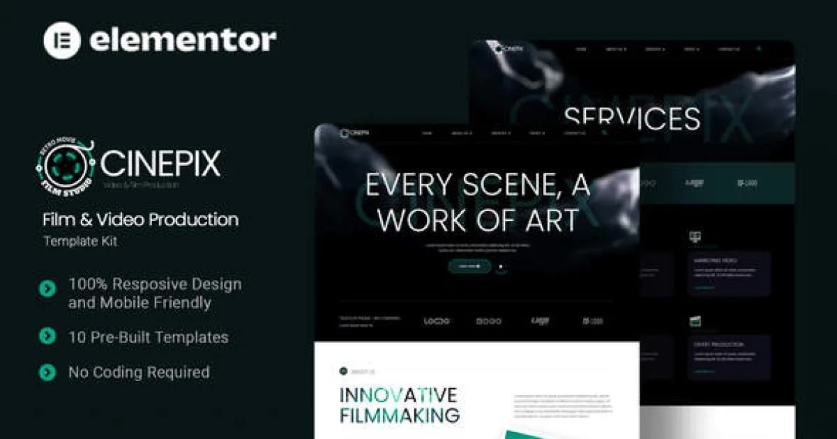 Cinepix – Film & Video Production Elementor Template Kit
