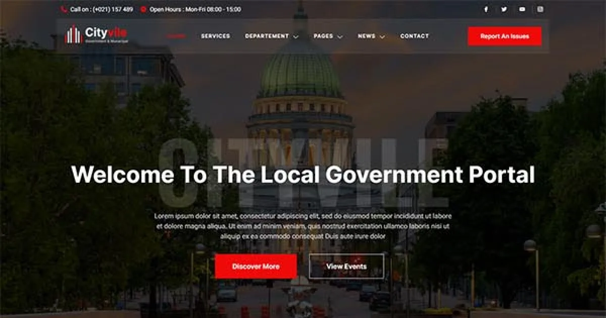 Cityvile – City Government & Municipal Elementor Template Kit