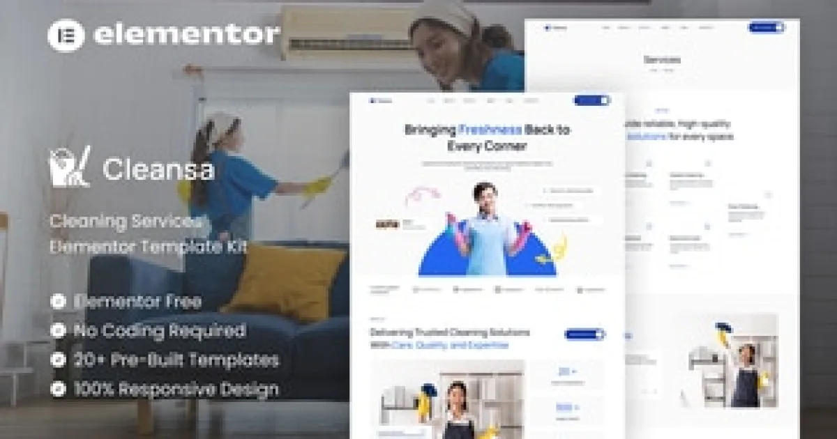 Cleanse – Cleaning Services Elementor Template Kit