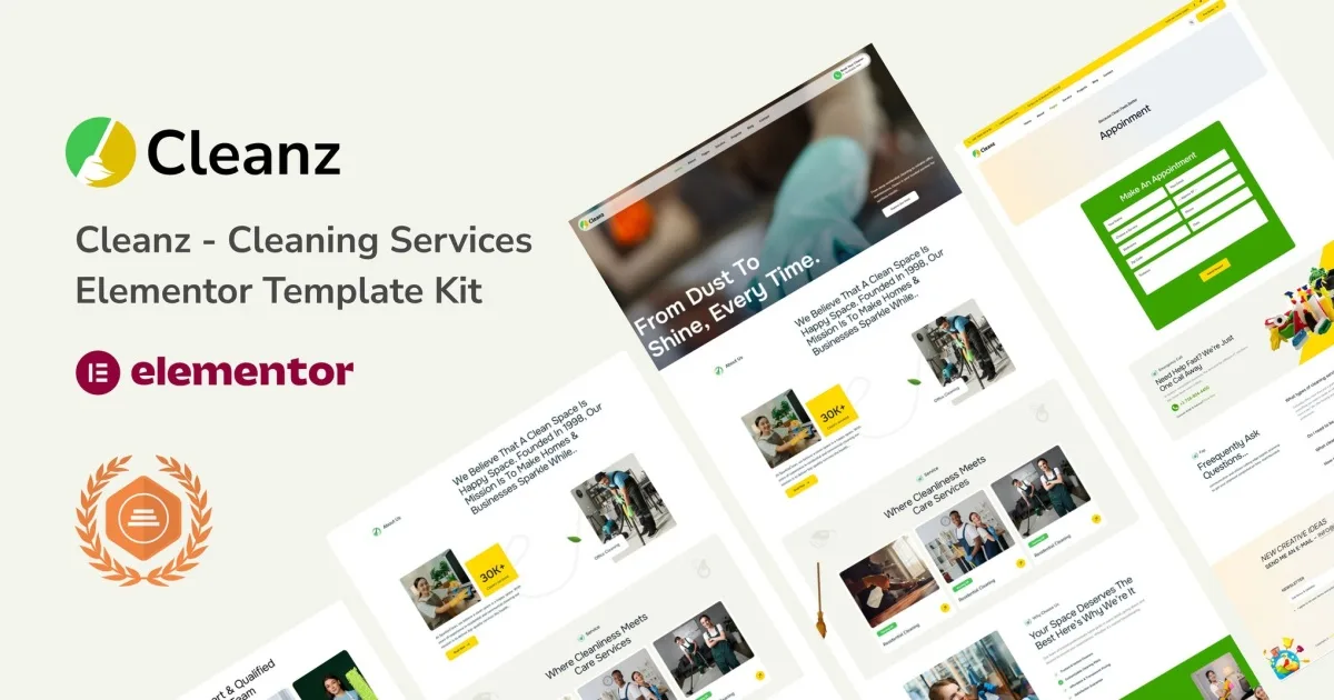 Cleanz – Cleaning Service Elementor Template Kit