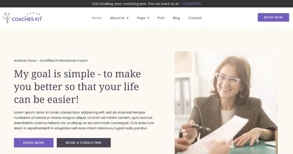 Coachkit – Life Coach Elementor Template Kit