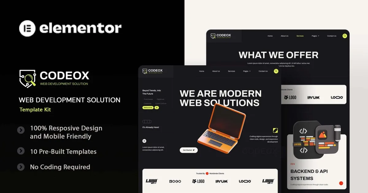 Codeox – Web Development Solution Elementor Template Kit