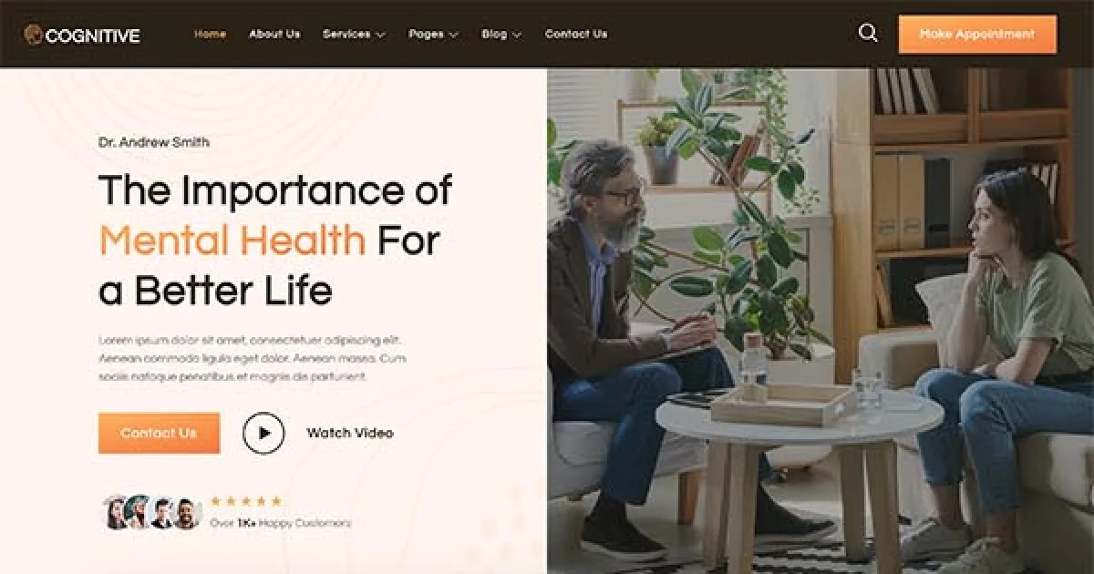 Cognitive – Psychology & Counseling Elementor Template Kit