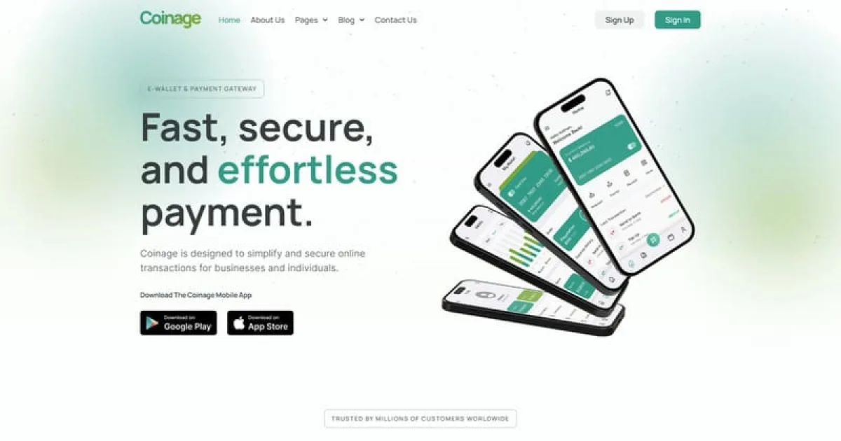 Coinage – E-Wallet & Payment Gateway Elementor Pro Template Kit