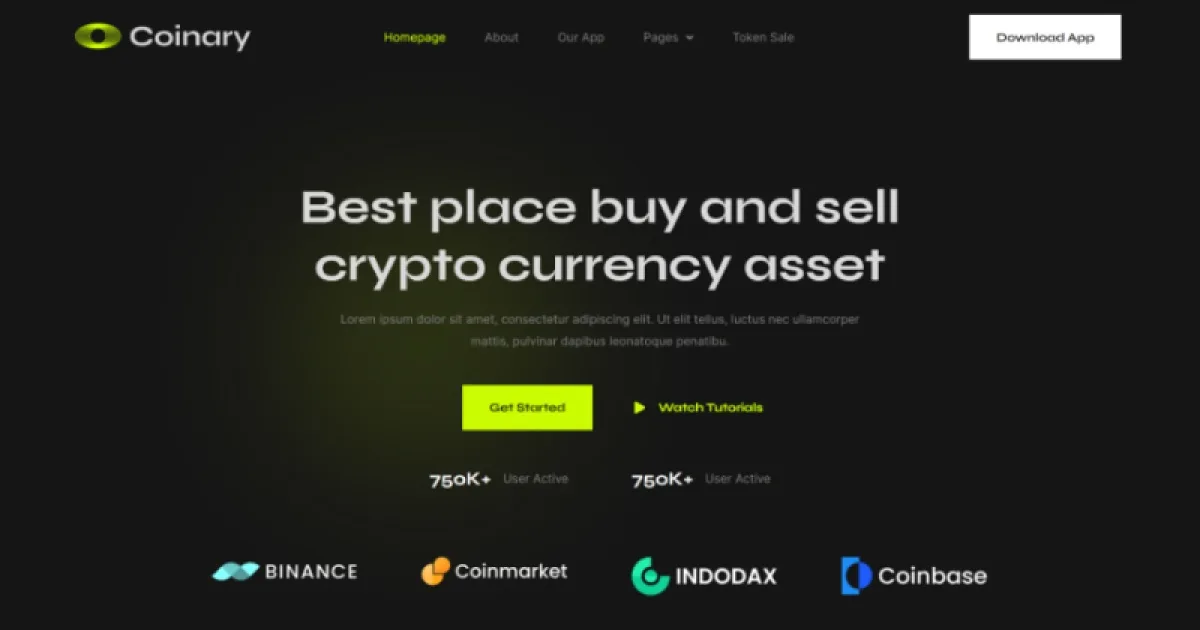 Coinary – Blockchain Cryptocurrency & Bitcoin Elementor Template Kit