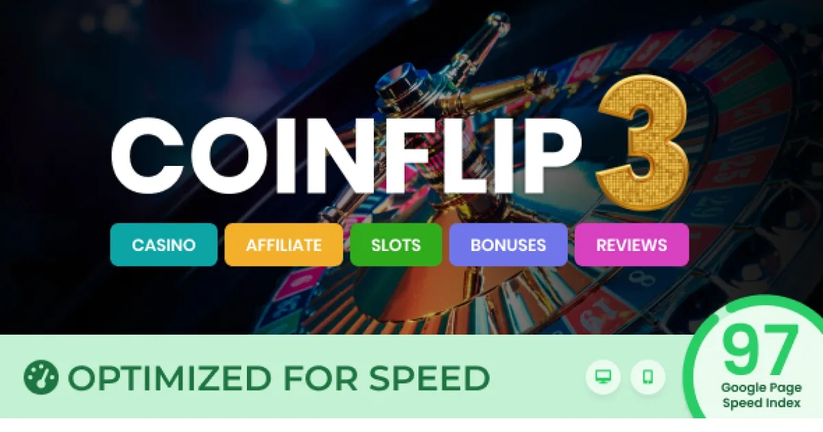 Coinflip Theme – Casino Affiliate & Gambling Theme
