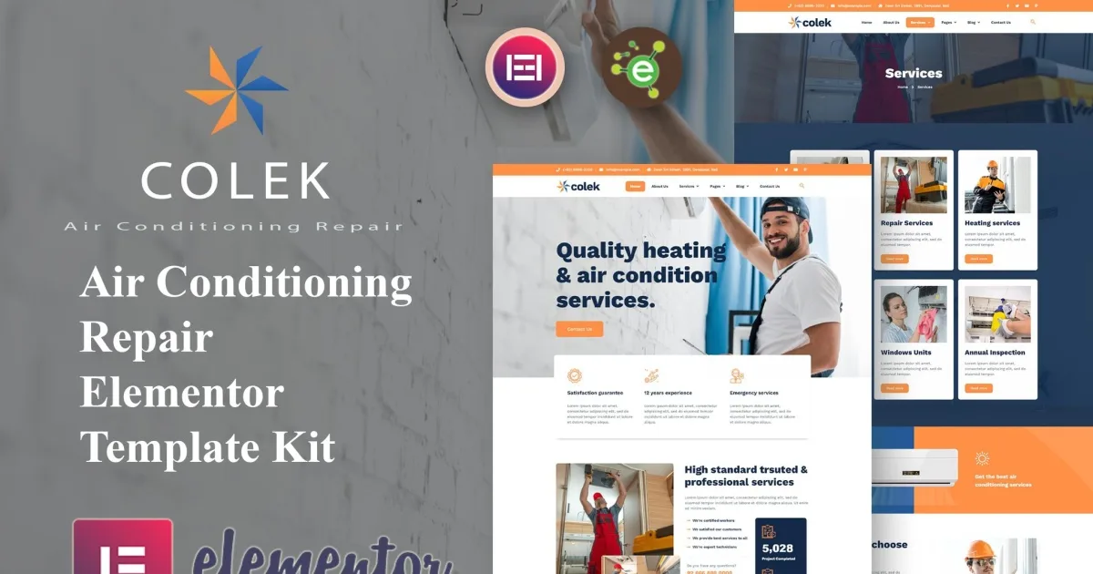 Colek – AC Repair Services Elementor Template Kit