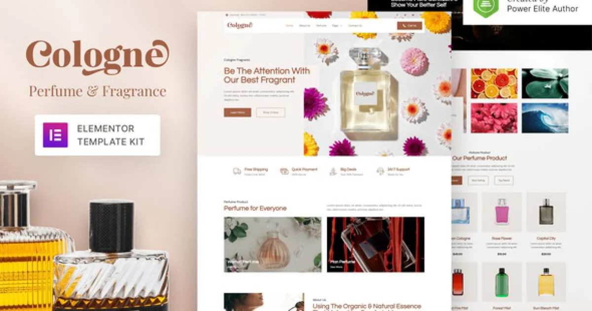 Cologne – Perfume & Fragrance Elementor Template Kit