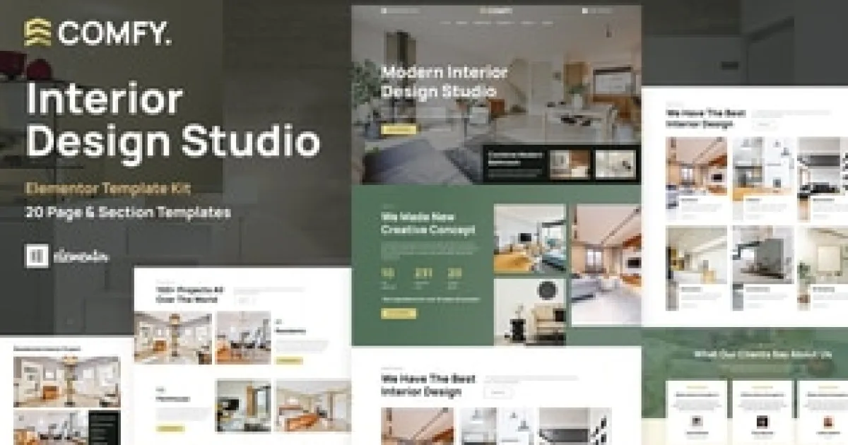 Comfy Interior Design Studio Architecture Word – Elementor Template Kit