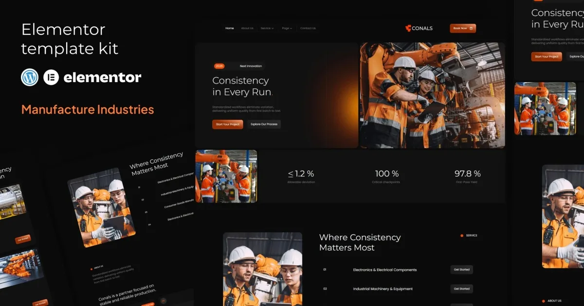 Conals – Manufacture Industries Elementor Template Kit