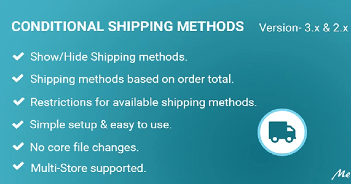Conditional Shipping Methods WooCommerce Plugin - Official Release Preview