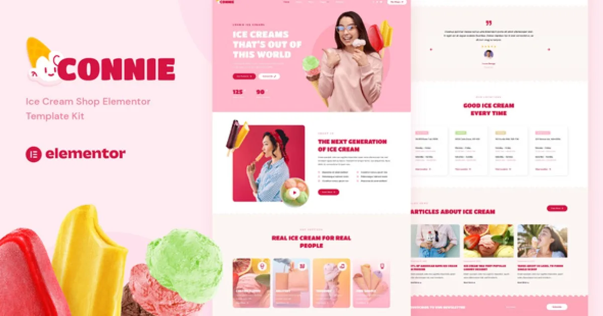 Connie – Ice Cream Shop Elementor Template Kit