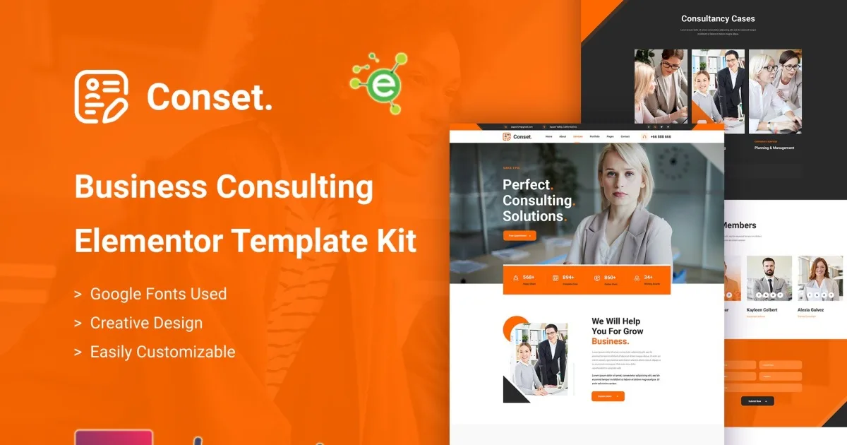 Conset – Business Consulting Elementor Template Kit