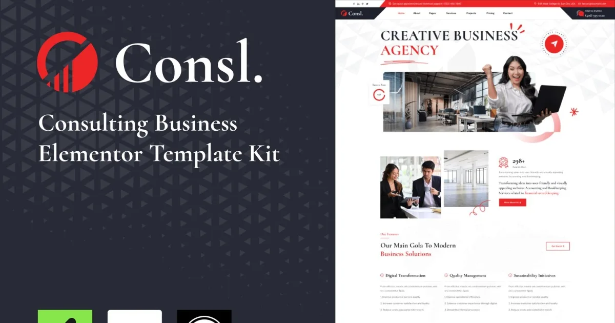 Consl – Consulting Business Elementor Template Kit