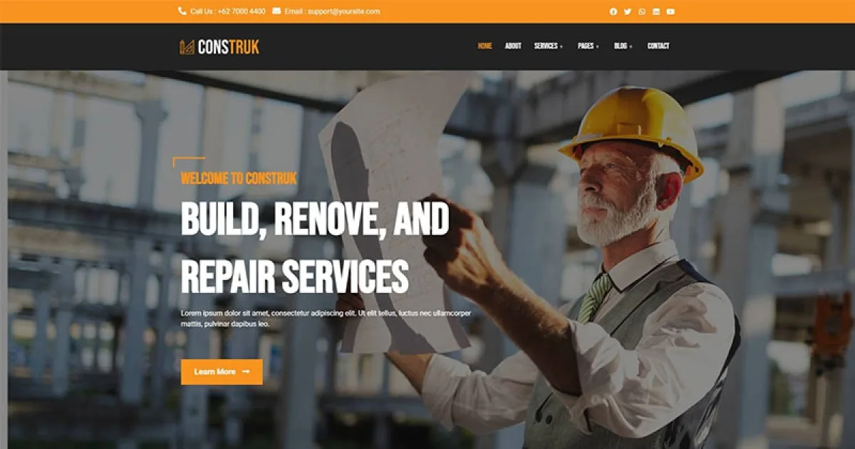 Construk – Construction Elementor Template Kit