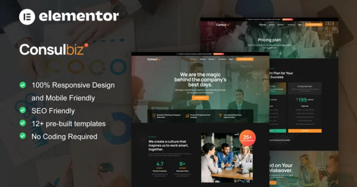 ConsulBiz – Business Consultant Elementor Template Kit - Official Release Preview