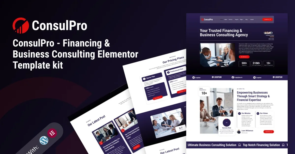 Consulpro – Financing & Business Consulting Elementor Template kit