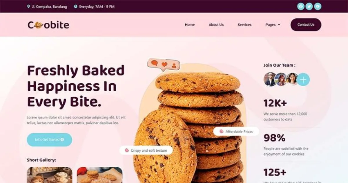 Coobite – Modern Cookie Shop Elementor Template Kit