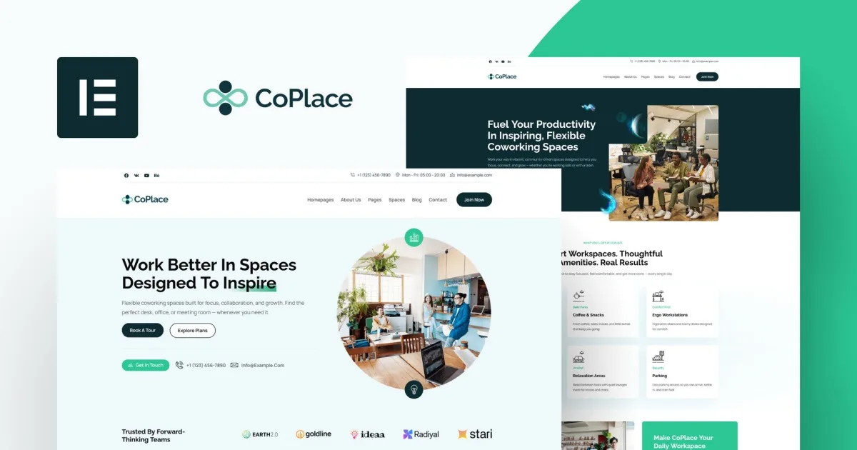 CoPlace – Co-Working Space Elementor Template Kit
