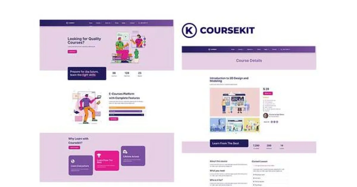 CourseKit – Online e-Learning Elementor Template Kit