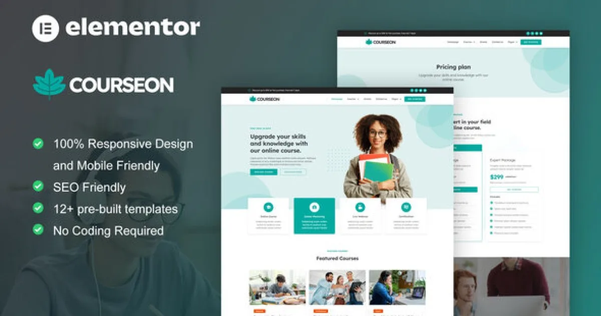 CourseOn – Online Course & Education Elementor Pro Template Kit - Official Release Preview