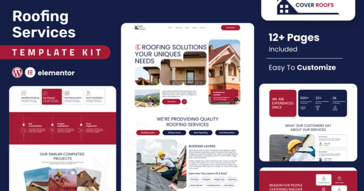 Coverroofs Roofing Services Elementor Template K