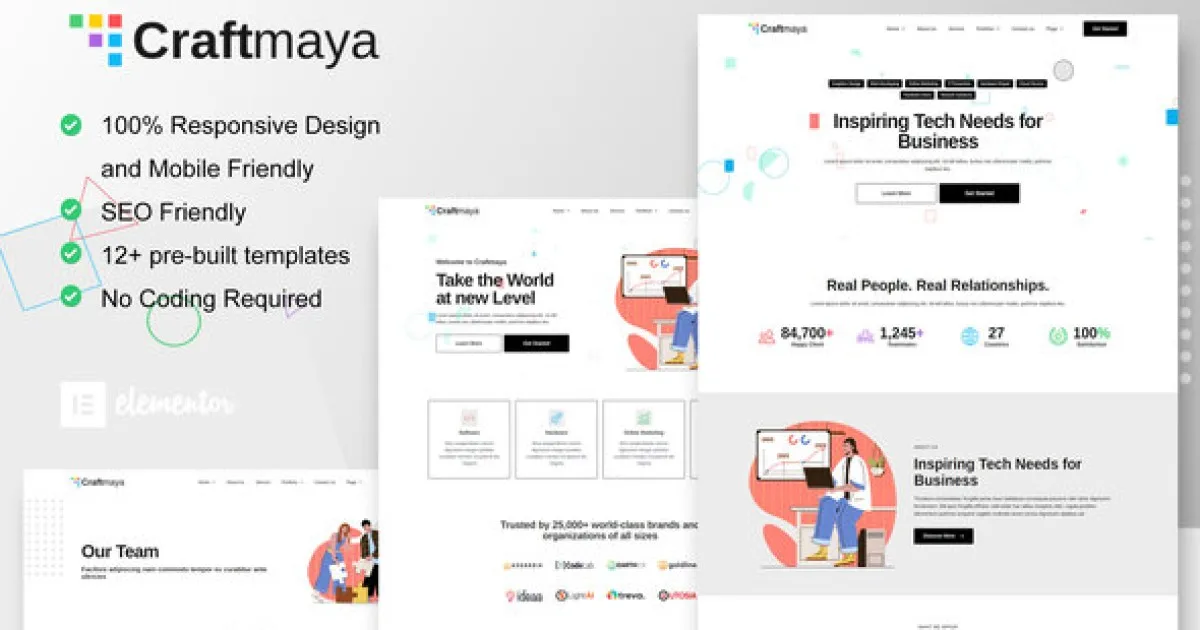 CraftMaya – IT Solutions & Services Company Elementor Template Kit