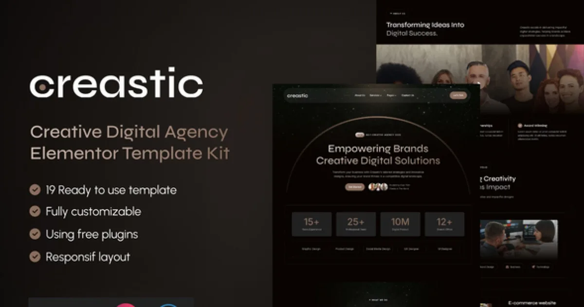 Creastic – Creative Digital Agency Elementor Template Kit