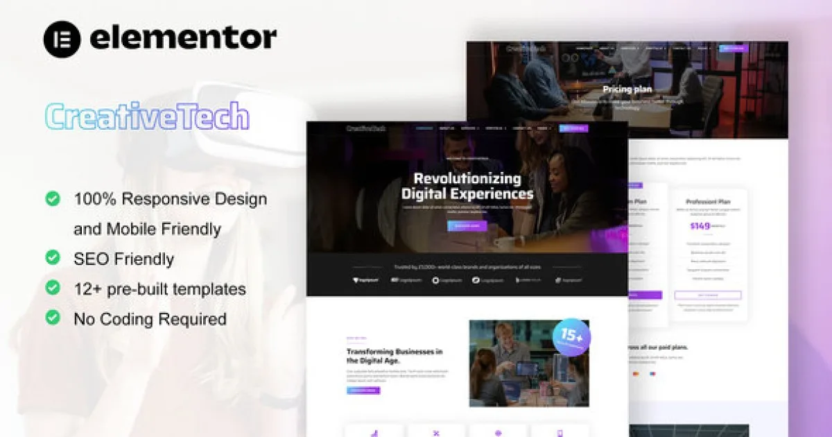 CreativeTech – Digital Marketing Agency Elementor Template Kit