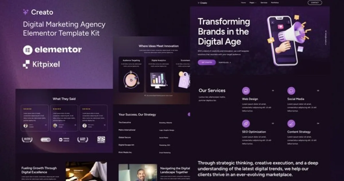 Creato – Digital Marketing Agency Elementor Template Kit