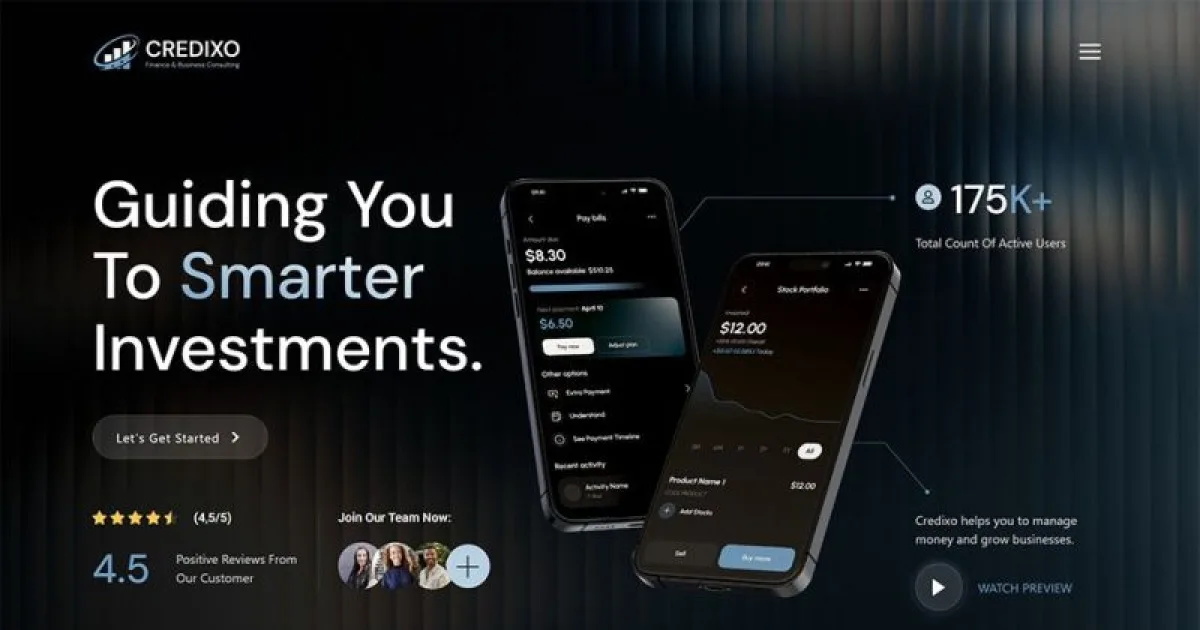 Credixo – Finance & Business Consulting Elementor Template Kit