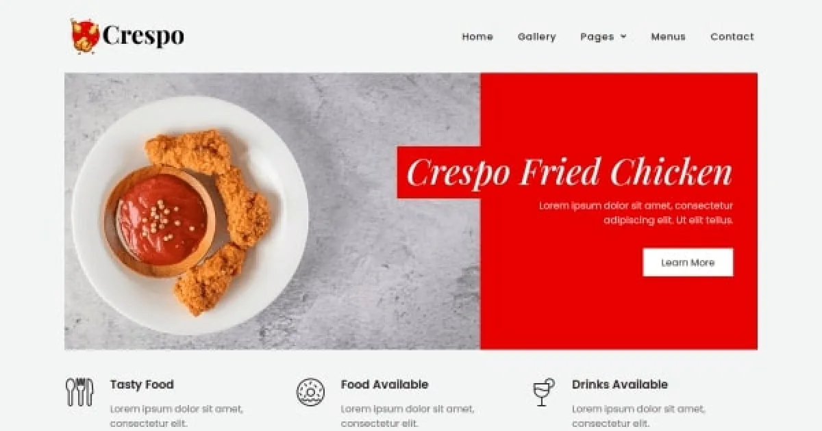 Crespo – Fast Food Restaurant Elementor Template Kit