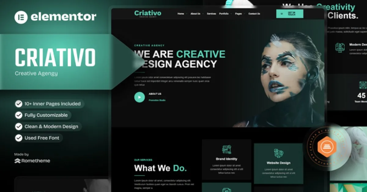 Criativo – Creative Agency & Portfolio Elementor Template Kit