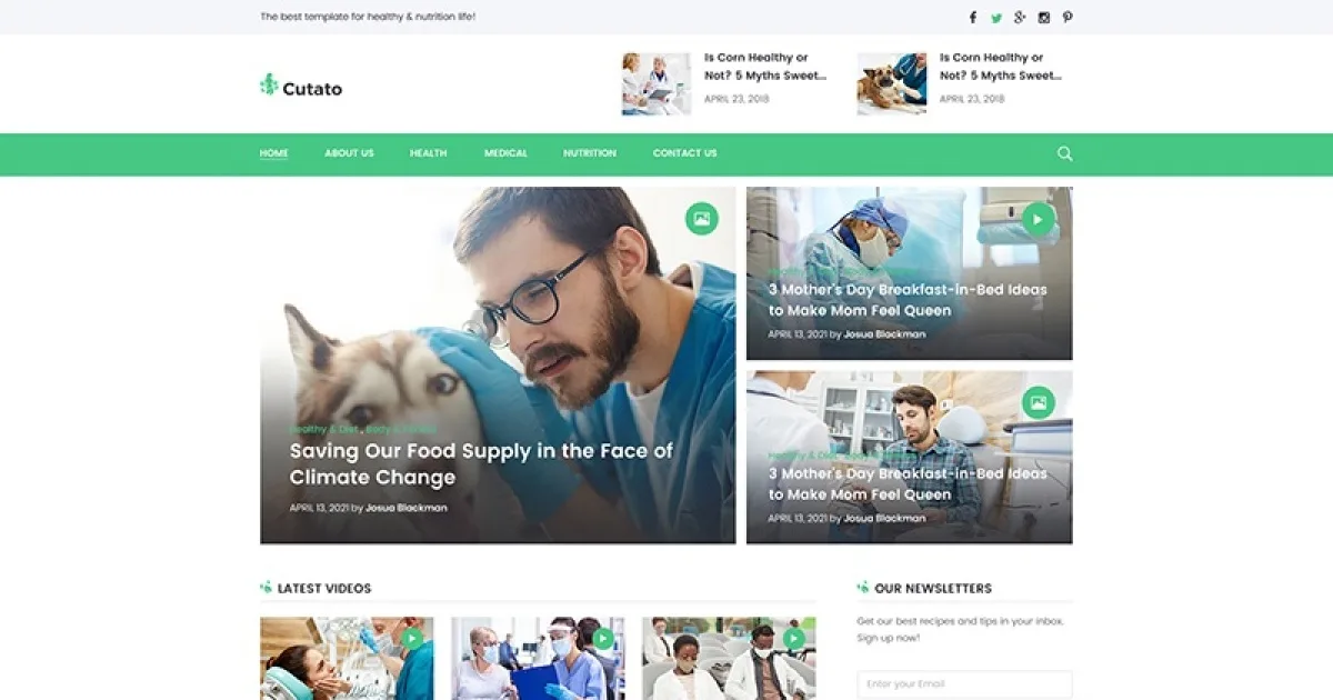 Cutato – Healthy Lifestyle Magazine & Blog Elementor Template Kit