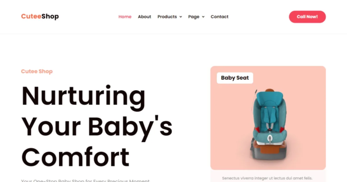 CuteeShop – Kids & Baby Ecommerce Elementor Kit